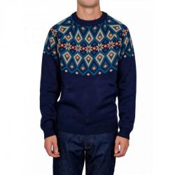 MAGLIA MAGLIONE MAGLIE UOMO SUN68 SUN 68 K42158 LANA BLU ORI