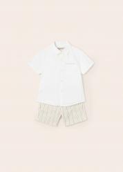 COMPLETO CAMICIA BERMUDA CERIMONIA BIMBO MAYORAL 1295 BIANCO