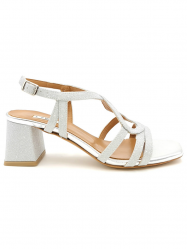 SCARPE SANDALO SANDALI TACCO DONNA L AMOUR 208L ARGENTO ORIG