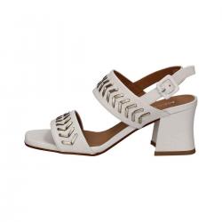 SCARPE SANDALO SANDALI TACCO DONNA MELLUSO N721 PELLE BIANCO