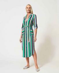 ABITO LUNGO VESTITO CERIMONIA DONNA TWINSET 211MT2040 VERDE 