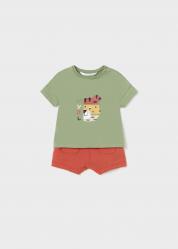 COMPLETO T SHIRT SHORT MAYORAL BAMBINO 1629 COTONE VERDE ORI