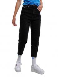 PANTALONE MOM JEANS DONNA TOMMY JEANS DW0DW13371 COTONE NERO