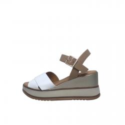 SCARPE SANDALI SANDALO ZEPPA DONNA REPO 21414 E3 PELLE BIANC