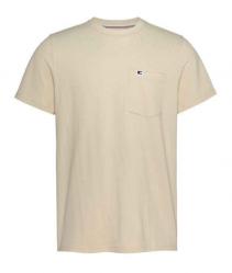 MAGLIA T SHIRT UOMO TOMMY JEANS SLIM DM0DM18650 ACG BEIGE OR