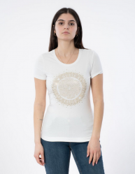 MAGLIA T SHIRT DONNA GUESS W4RI47J1314 COTONE G011 BIANCO OR