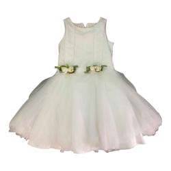 ABITO VESTITO CERIMONIA BAMBINA LES GAMINS CF805532B BIANCO 