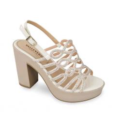 SCARPE SANDALO TACCO DONNA VALLEVERDE 32532 ECO PELLE ORO OR