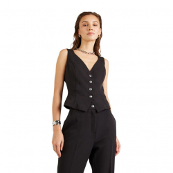 GILET DONNA GUESS W4YN53WFWX2 NERO ORIGINALE AI 2025