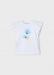 MAGLIA T SHIRT BAMBINA MAYORAL 3002 03002 COTONE 52 BIANCO O