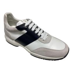 SCARPE SNEAKERS UOMO POLLINI MIX SB1504XX1I99999B PELLE BIAN