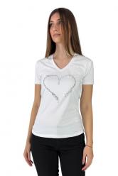 MAGLIA T SHIRT DONNA FRACOMINA FP25ST3007J401N5 COTONE BIANC