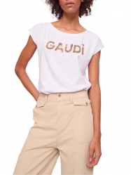 T SHIRT MAGLIA MAGLIE DONNA GAUDI 511BD64025 COTONE BIANCO O