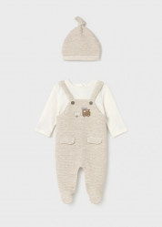 TUTA PAGLIACCETTO CAPPELLO NEONATO MAYORAL 2609 02609 BEIGE 