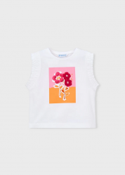 CANOTTA T SHIRT BAMBINA MAYORAL 3023 03023 COTONE 40 BIANCO 