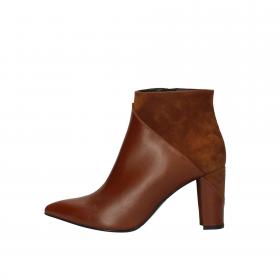 SCARPE TRONCHETTO STIVALI DONNA ALBANO 1061 PELLE CUOIO