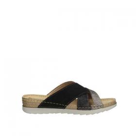 SCARPE SANDALO DONNA INBLU OF000015 OF15 ECO PELLE NERO