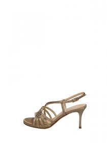 SCARPE SANDALO SANDALI TACCO DONNA ALBANO 3644 SETA BEI