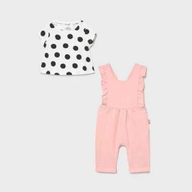 COMPLETO SALOPETTE T SHIRT NEONATA MAYORAL 1619 COTONE 