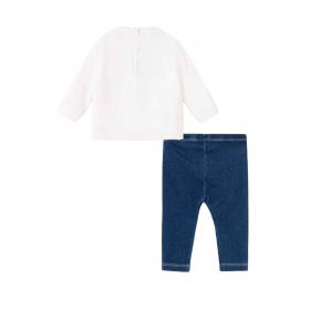 COMPLETO FELPA LEGGINGS BIMBA MAYORAL 2719 COTONE 78 BIANCO ORIGINALE AI 2022