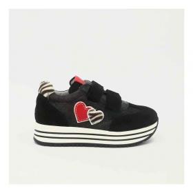 SCARPE SNEAKERS BIMBA NERO GIARDINI KIDS I021520F PELLE