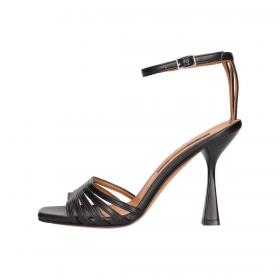 SCARPE SANDALO SANDALI TACCO DONNA ALBANO A3022 PELLE N