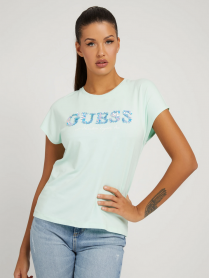 MAGLIA T SHIRT MAGLIE DONNA GUESS W2GI03K68D0 COTONE VE