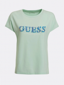 MAGLIA T SHIRT MAGLIE DONNA GUESS W2GI03K68D0 COTONE VE