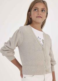 MAGLIA CARDIGAN MAGLIE RAGAZZA MAYORAL 6331 COTONE BEIG