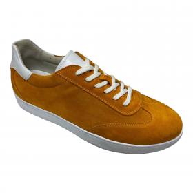 SCARPE SNEAKERS UOMO NERO GIARDINI CAM90 PELLE ARANCIO 