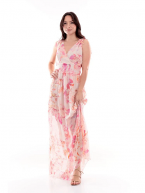 ABITO VESTITO LUNGO DONNA GUESS W3GK50WE550 ROSA ORIGIN