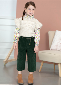PANTALONE PANTALONI BAMBINA ABEL E LULA 5774 COTONE 51 