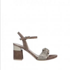 SCARPE SANDALI TACCO DONNA NERO GIARDINI E116551DE PELL