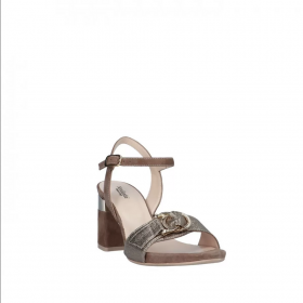 SCARPE SANDALI TACCO DONNA NERO GIARDINI E116551DE PELL