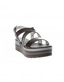 SCARPE SANDALI SANDALO DONNA NERO GIARDINI E410730D PEL