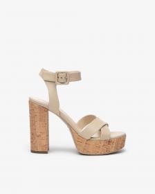 SCARPE SANDALI TACCO DONNA NERO GIARDINI E410350D PELLE