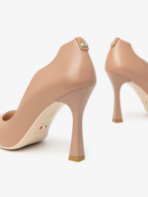 SCARPE DECOLTE TACCO DONNA NERO GIARDINI I410840DE PELL