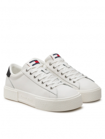 SCARPE SNEAKERS DONNA TOMMY JEANS EN0EN02567 PELLE BIANCO ORIGINALE AI 2025