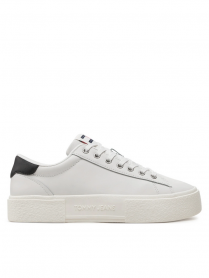 SCARPE SNEAKERS DONNA TOMMY JEANS EN0EN02567 PELLE BIANCO ORIGINALE AI 2025