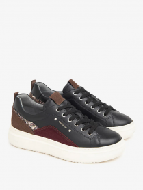 SCARPE SNEAKERS DONNA NERO GIARDINI I411592D PELLE 100 