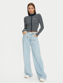 MAGLIA MAGLIONE MAGLIE DONNA TOMMY JEANS DW0DW19835 BLU ORIGINALE AI 2025