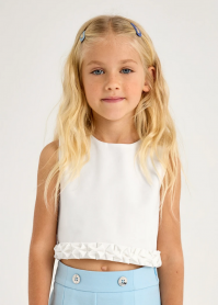 TOP MAGLIA BAMBINA MAYORAL 3022 03022 COTONE 14 BIANCO 