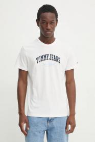 T SHIRT MAGLIA MAGLIE UOMO TOMMY JEANS DM0DM20362 COTONE BIANCO ORIGINAL PE 2025