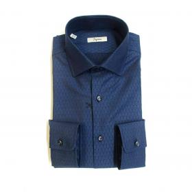 CAMICIA CAMICIE UOMO INGRAM 5A079 MACROFANTASIA BLU COTONE BLU PE NUOVO